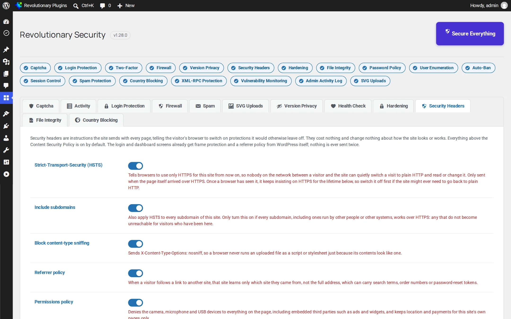 Security headers and CSP
