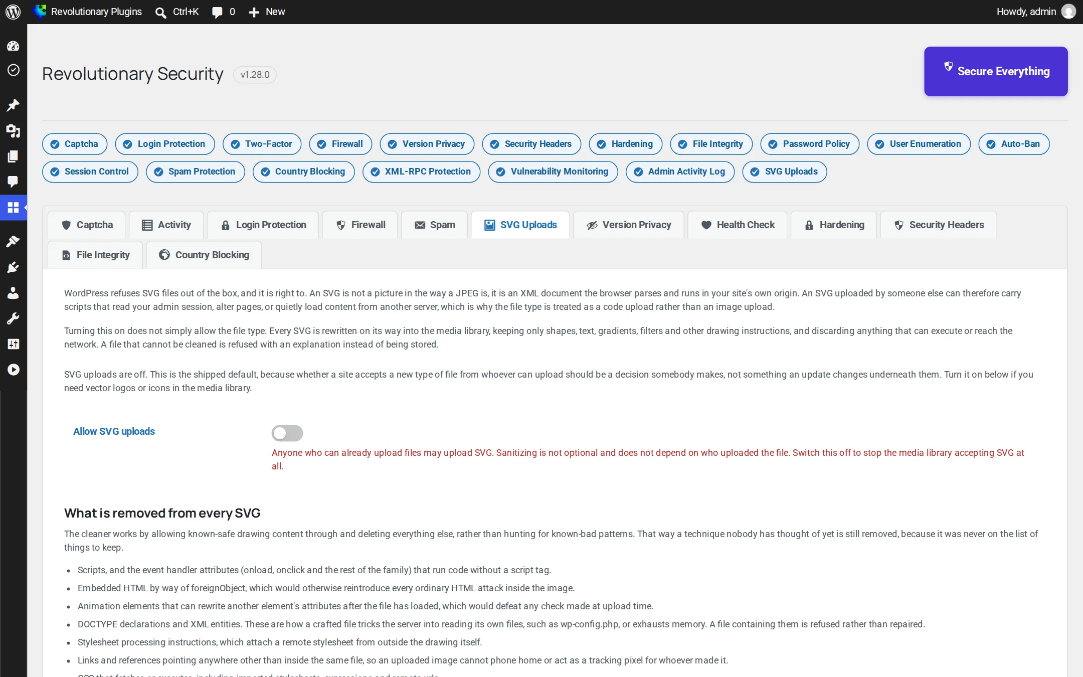 Safe SVG uploads